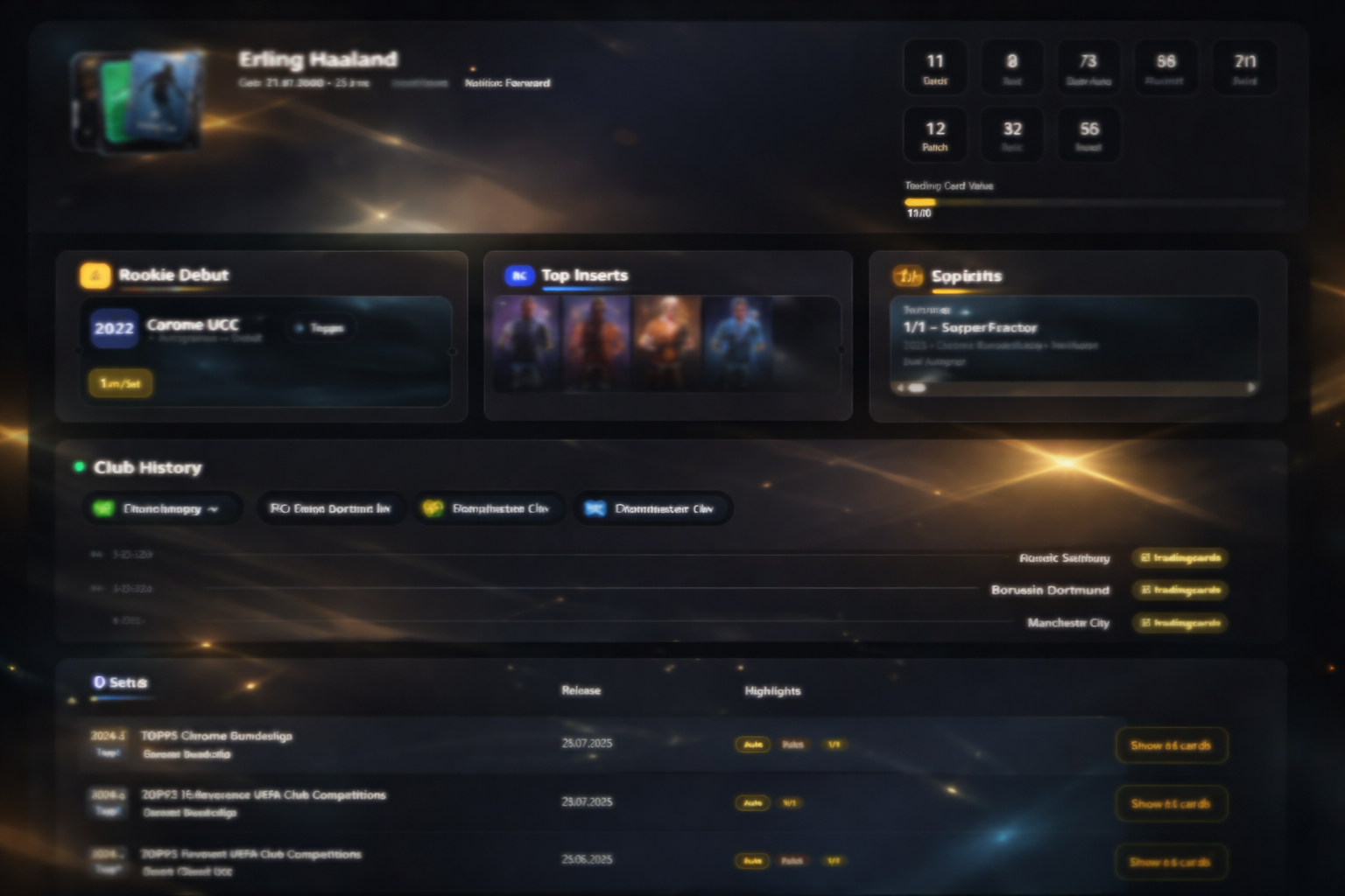 Tradingcards.de Spieler-Marktwerte Vorschau